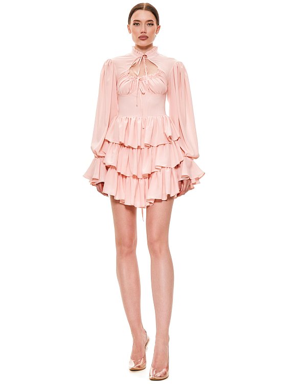 Платье мини с воланами