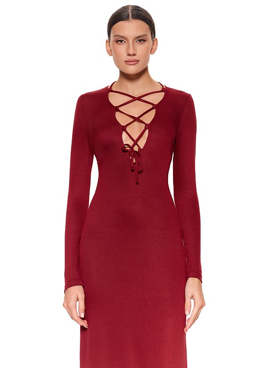 Платье макси со шнуровкой