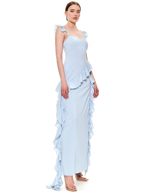 Платье из шифона с оборками