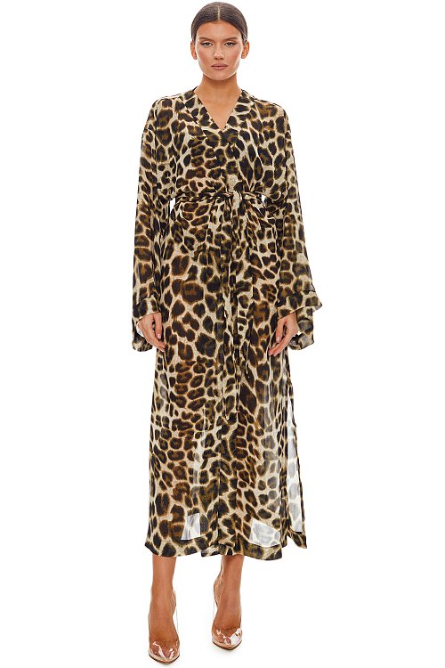 leopard chiffon dress, Leopard