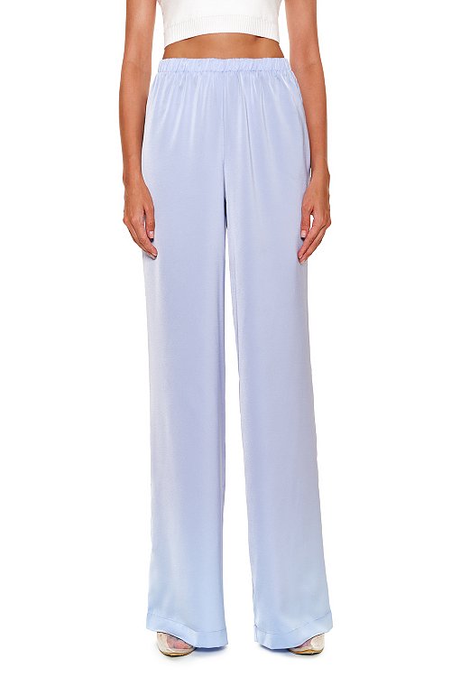 Satin trousers, Light blue