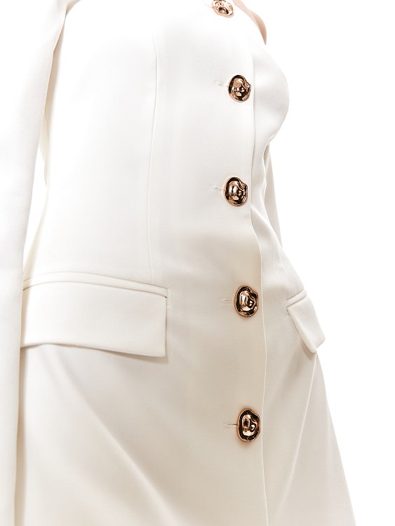 Платье пиджак с открытыми плечами