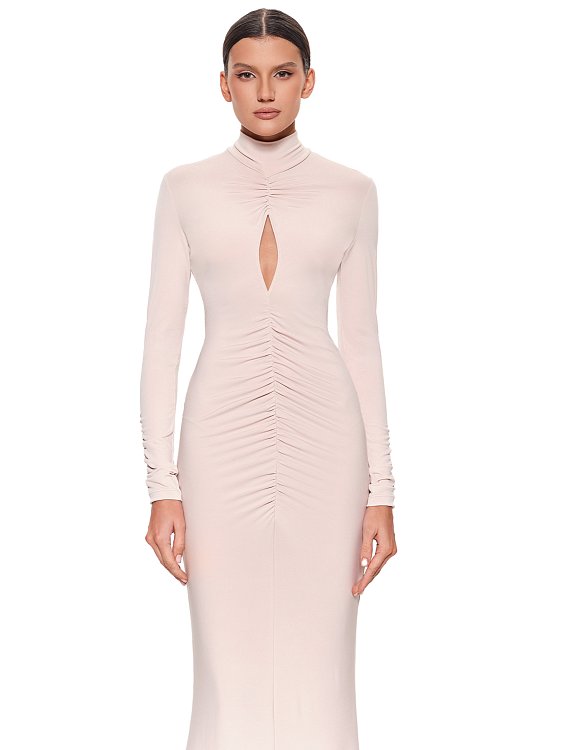 Платье макси с драпировкой