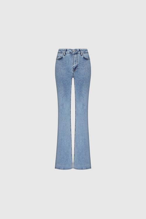 Flared stretchy jeans, Light blue