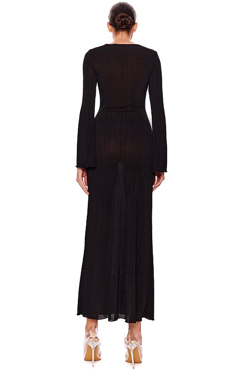 Платье макси из фактурного трикотажа