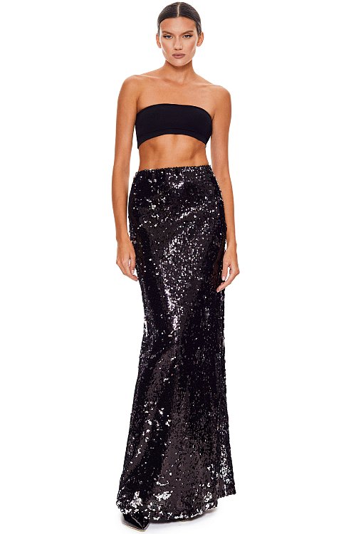 Skirt with sequins, Black