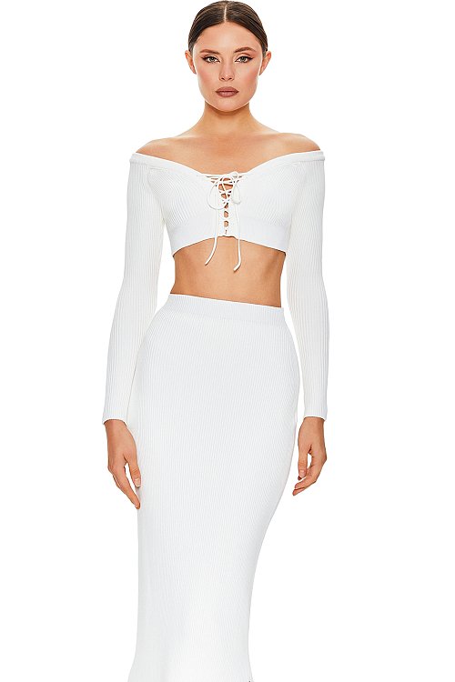 Топ со шнуровкой трикотажный