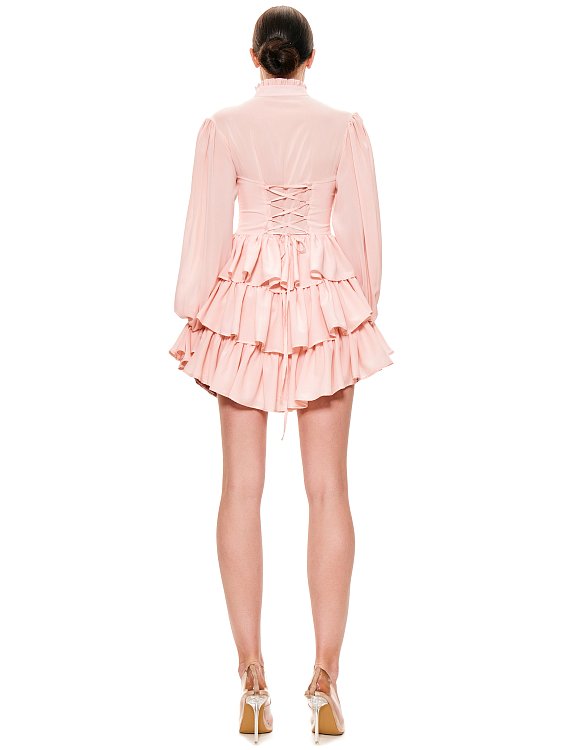Платье мини с воланами