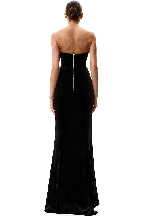 Платье бархатное корсетное макси