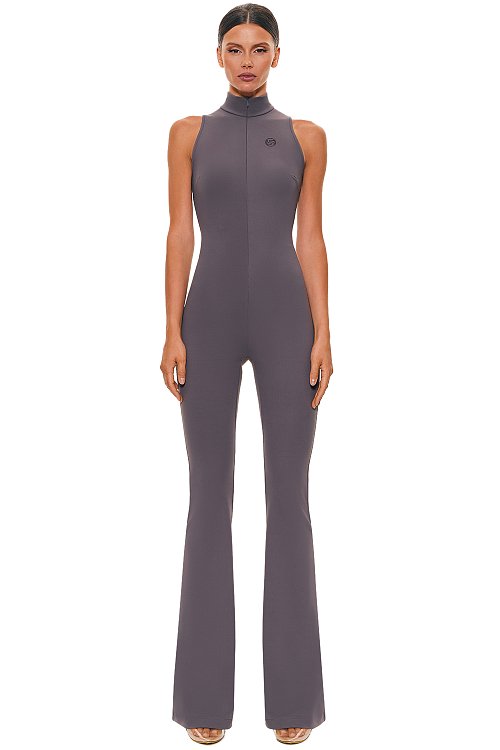 Jumpsuit with front zip, Graphite