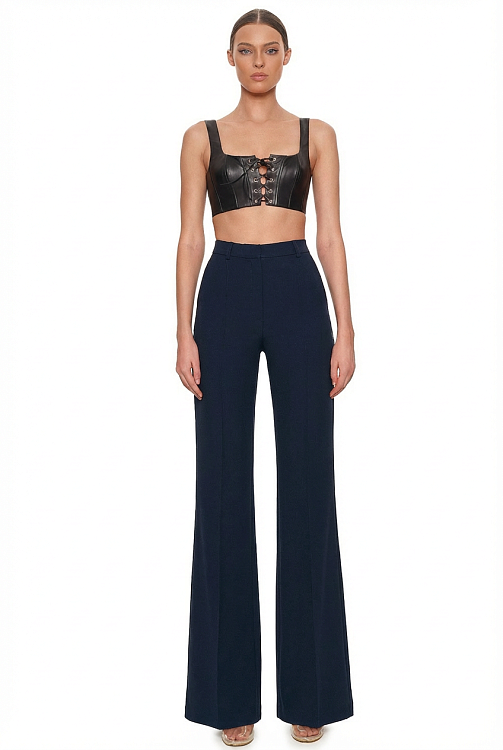 Straight trousers with slits