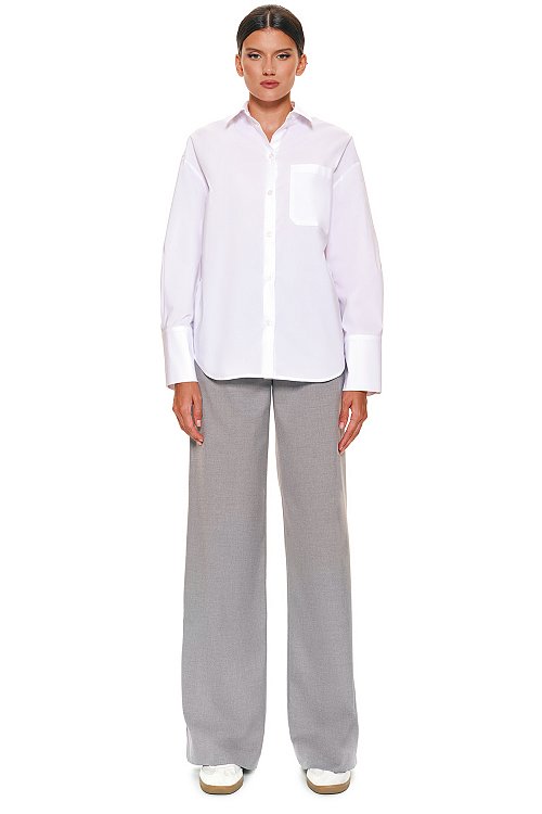 Wide trousers with two pleats, Gray