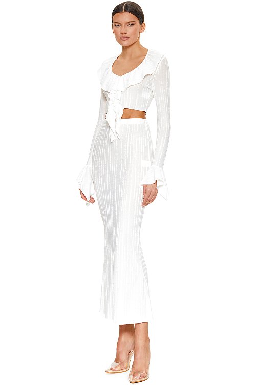 Блузка трикотажная с воланами