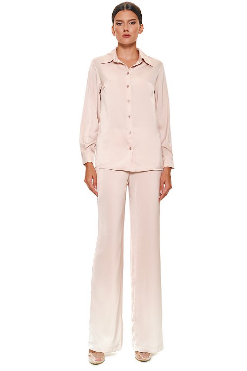 Satin trousers, Beige