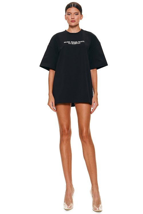 Oversized T-shirt with print, Black