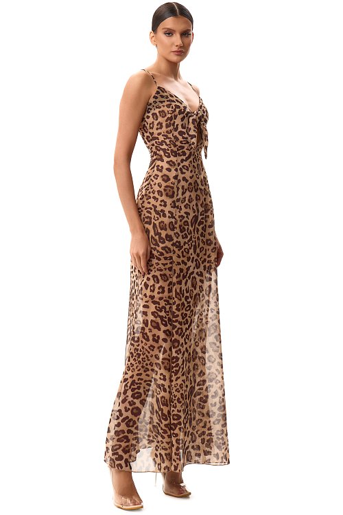 Платье-макси из шифона с разрезами